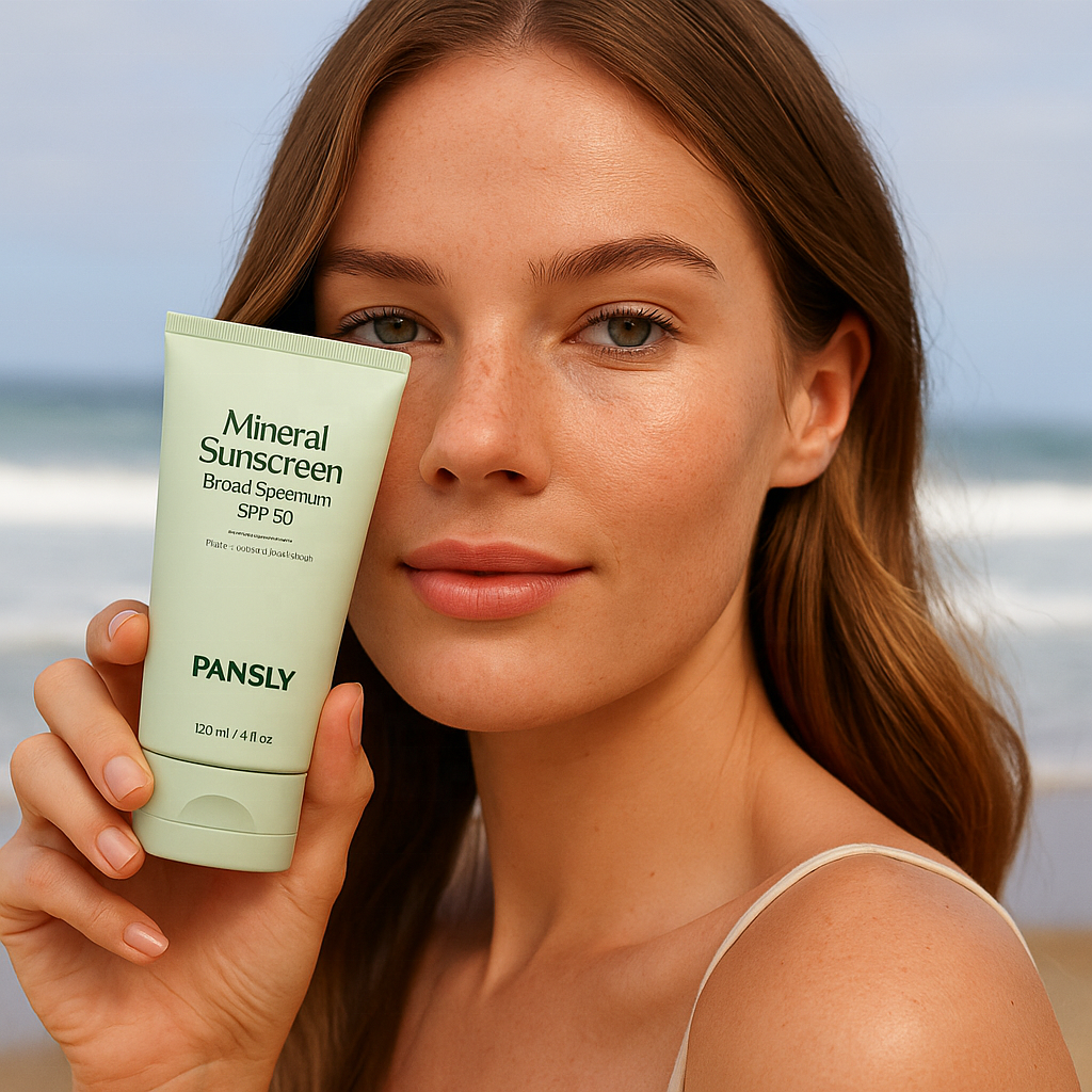 Aloe & Hyaluronic Acid SPF 50 Mineral Face UV Sunscreen Cream with Colored Setting Spray for Private Label