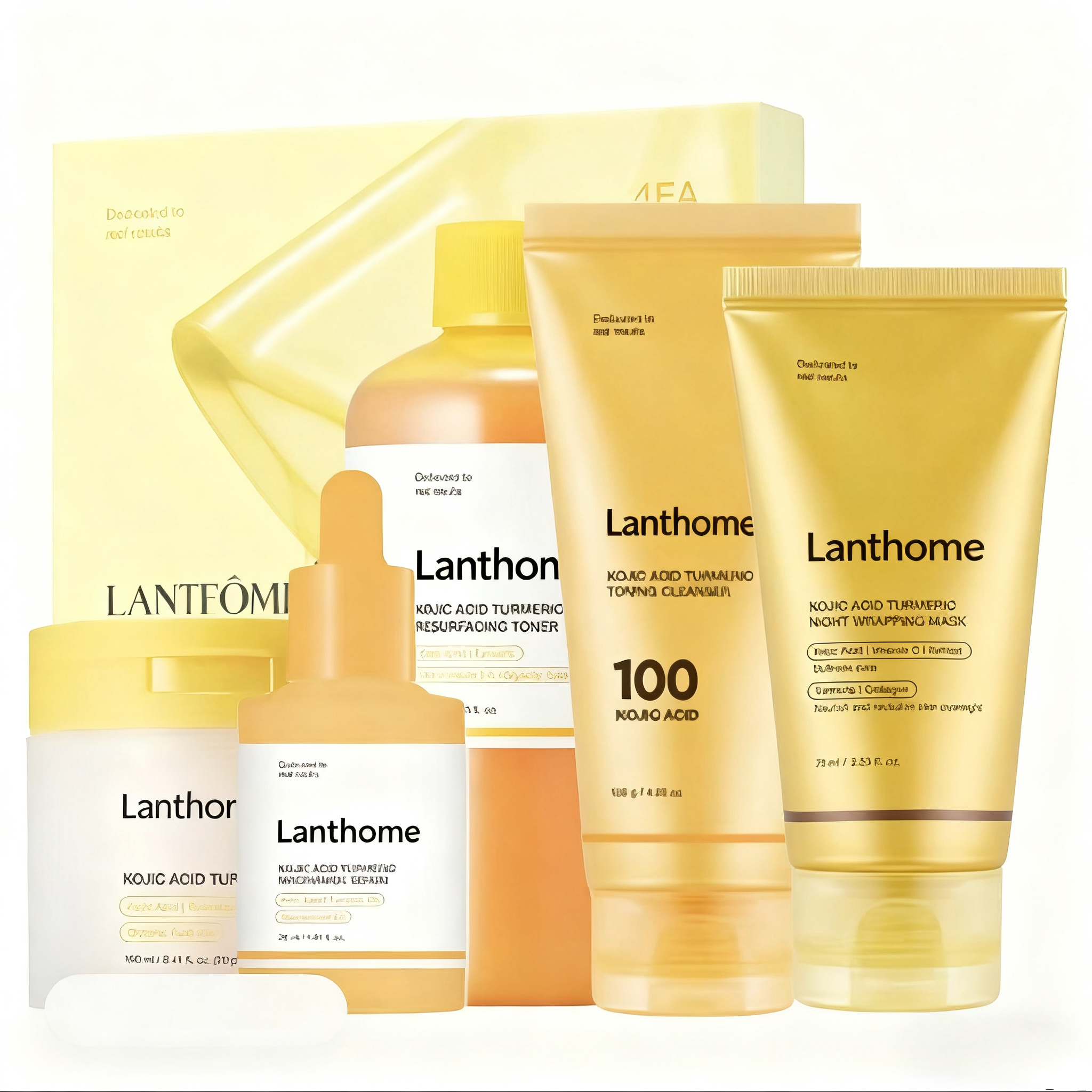 Bundle Offer Lightening Kojic Acid Tumeric Set Vegan Tumeric Kojic Brighten Set Vegan Tumeric Sets Green Labels
